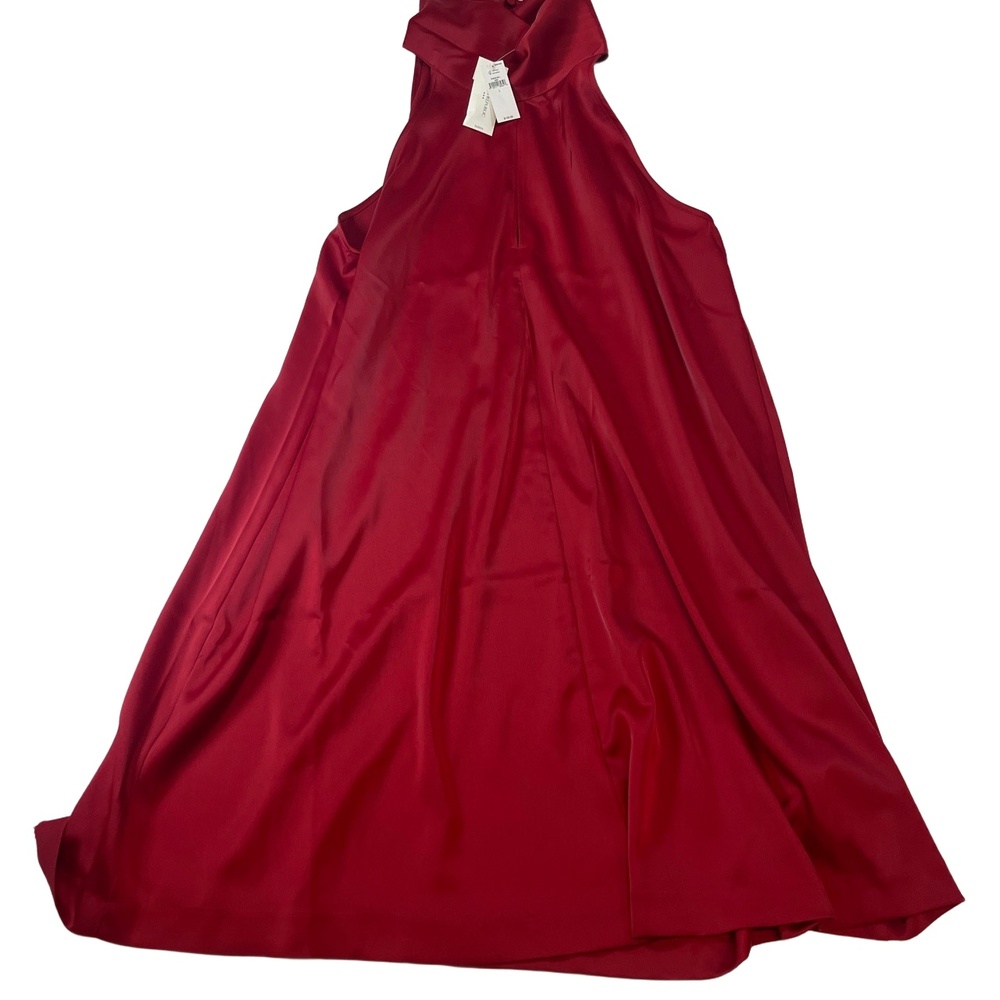 NWT Banana Republic Red High Neck Sleeveless A-line‎ Halter Dress Womens Large